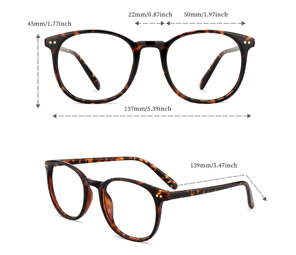 Amier Amier Tortoiseshell Round Prescription Eyeglasses for Women & Men – lakoh