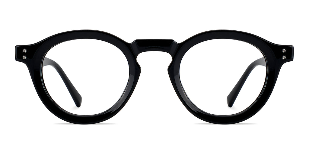 Chester black round frame with clear lenses