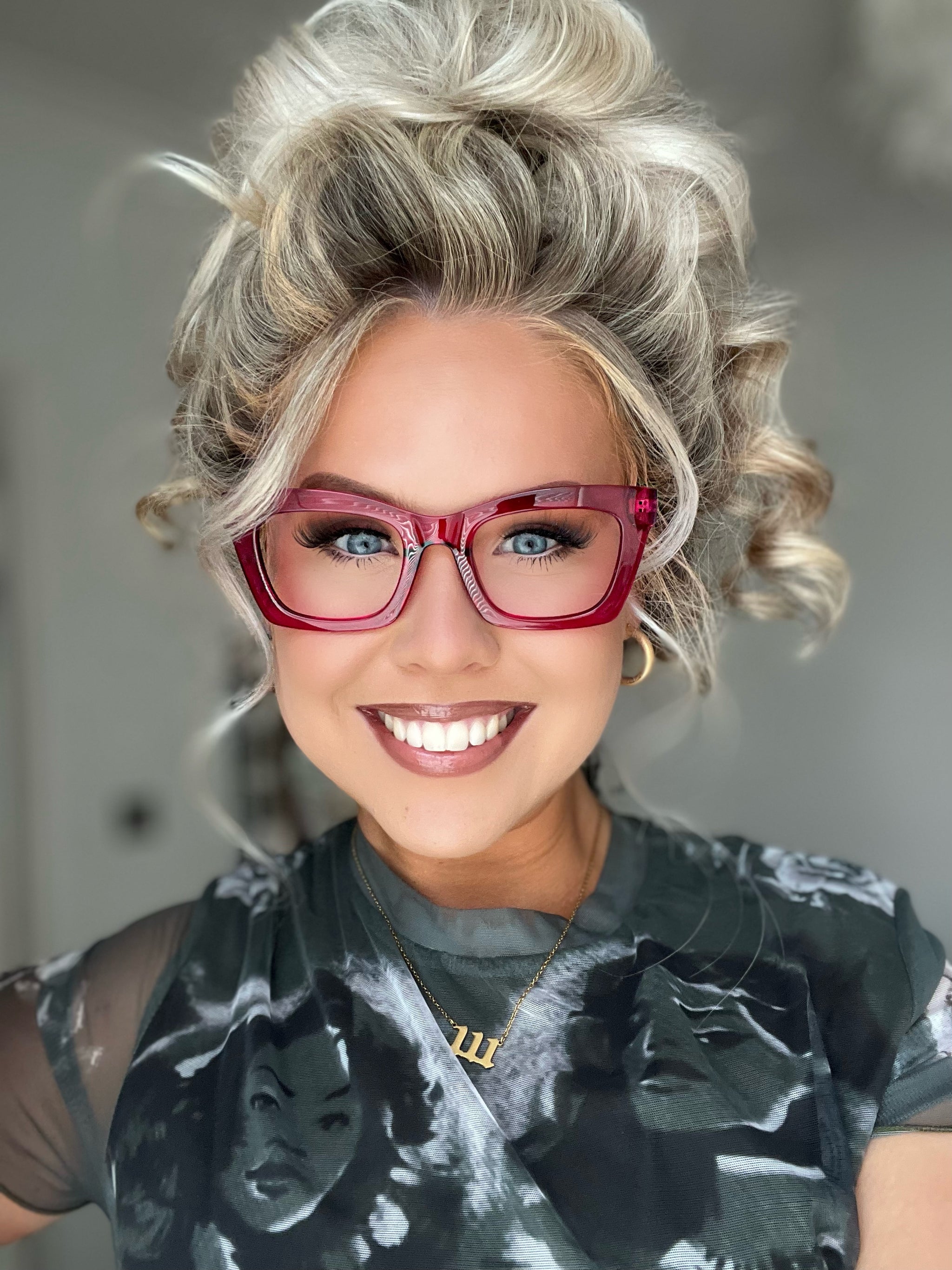 Rose-Red Square Prescription Glasses For Women _ Cirrus – lakoh